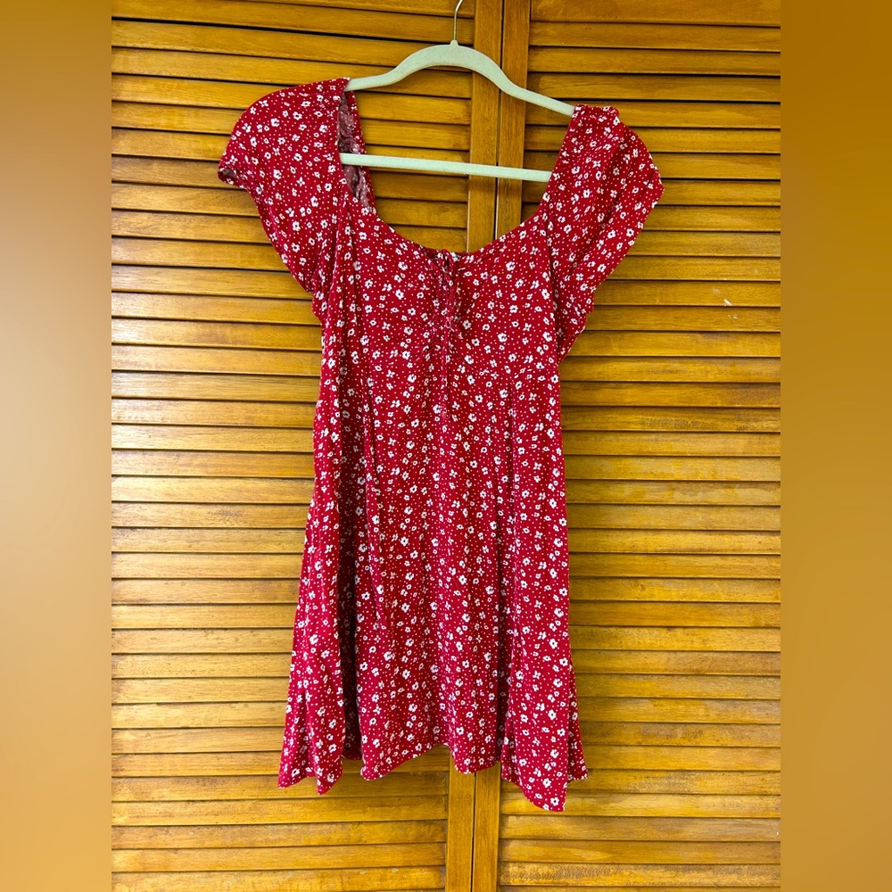 Cute Red Floral American Eagle Sundress